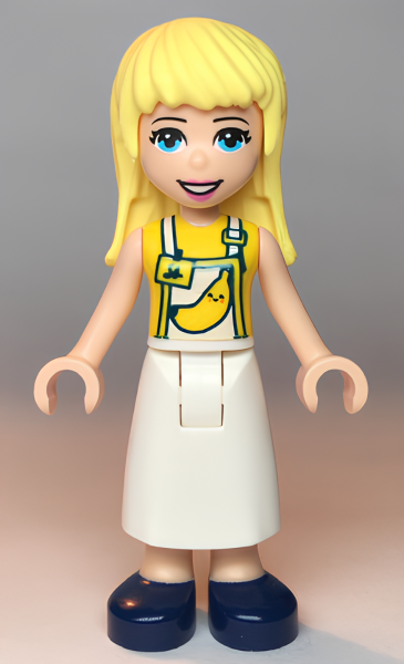 Минифигурка Lego Friends Stephanie - Yellow Shirt, White Apron with Yellow Banana, Dark Blue Shoes frnd355 U